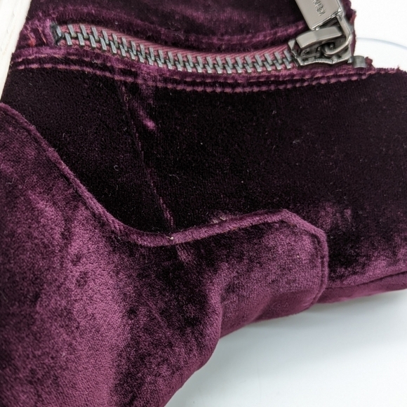 Kenneth Cole Kiera purple velvet zip up ankle boots 7 - Picture 7 of 11